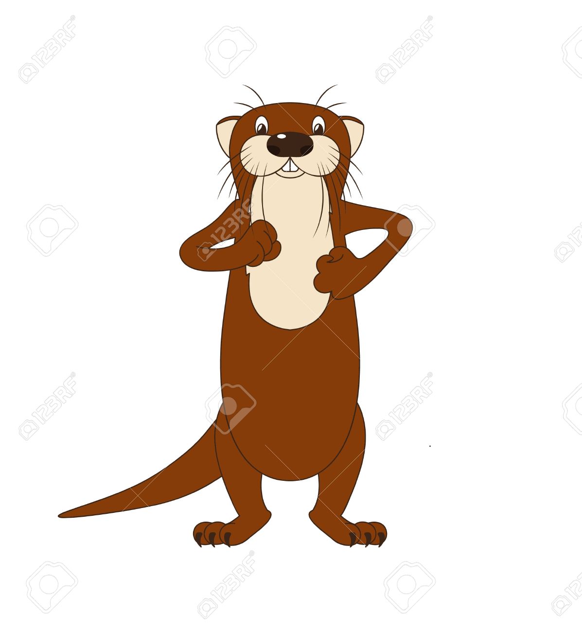 川カワウソ ベクトル図を歩いて面白い漫画のイラスト素材 ベクタ Image