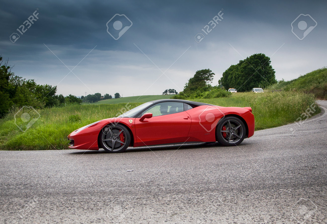PESARO, ITALY , MAY 15 FERRARI old racing car in rally Mille..