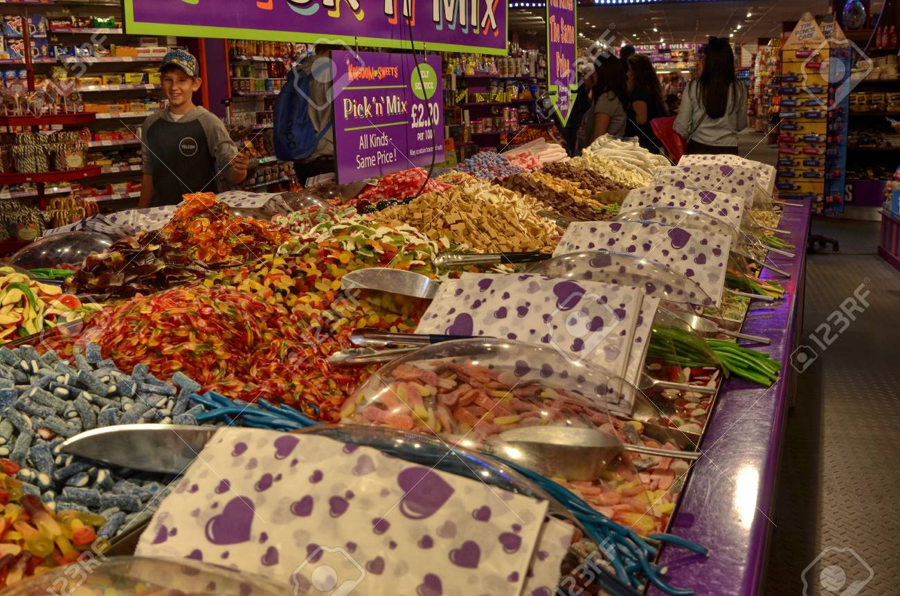 London United Kingdom June 2018 A Candy Shop In The Center