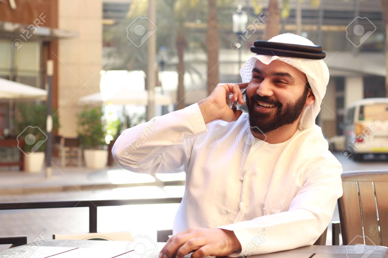 Happy Arab Man Speaking Stock Photo Picture And Royalty Free Image Image 94260406