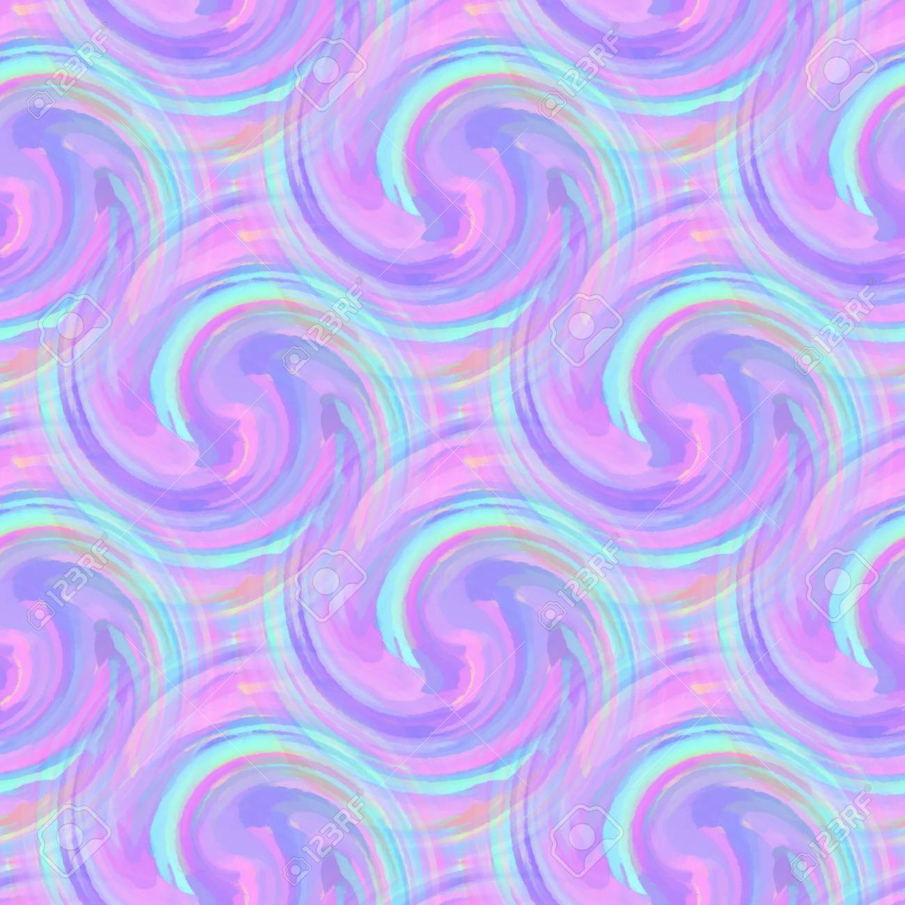 Seamless Pastel Colored Swirl Background Or Pattern In Pink And