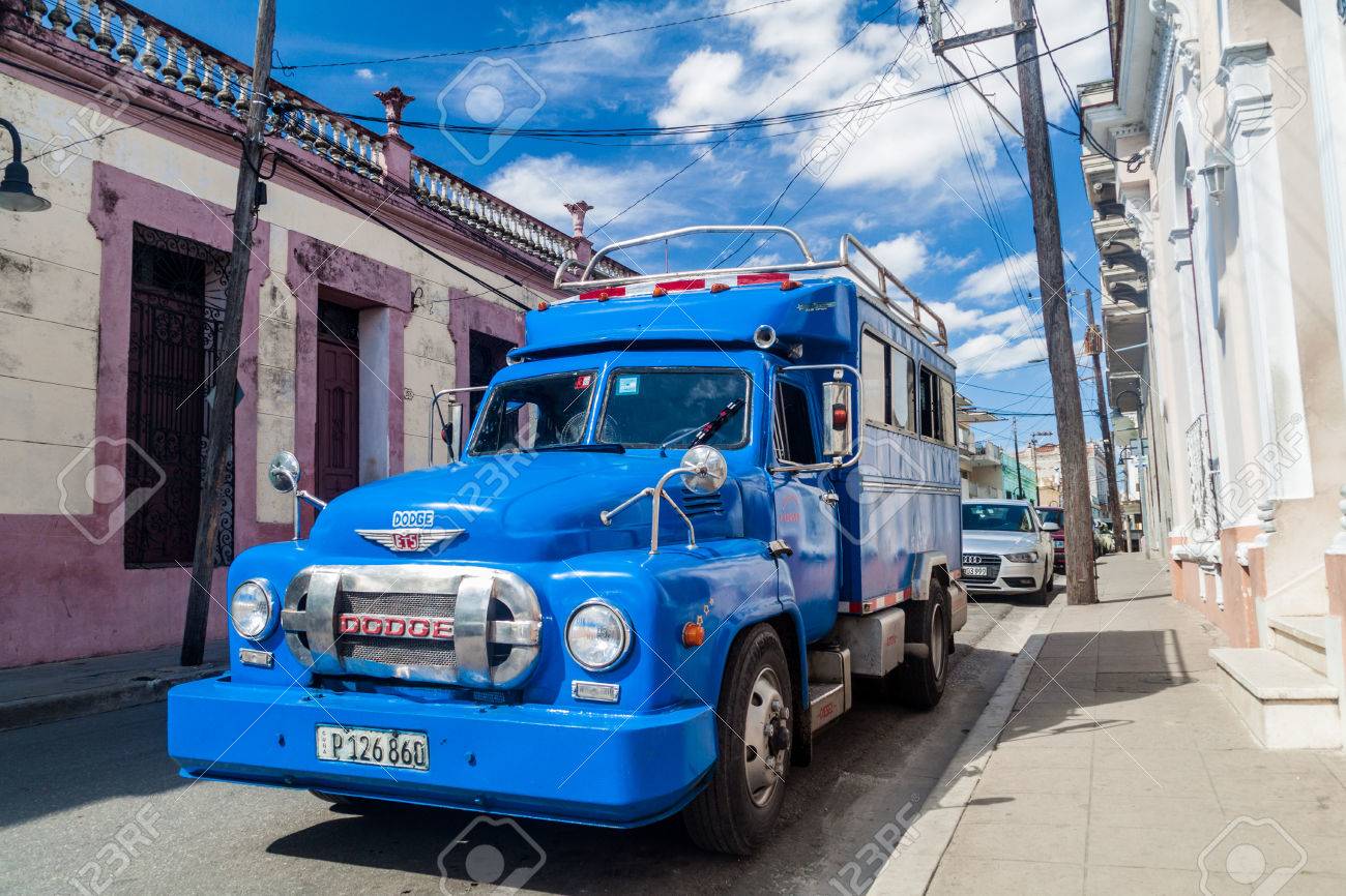 Camaguey Cuba Jan 25 2016 Old Dodge Truck In Camaguey Stock