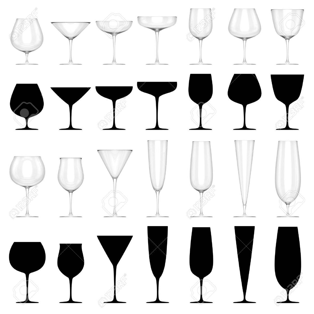 Satz Von Glaser Fur Alkoholische Getranke Isoliert Lizenzfreie Fotos Bilder Und Stock Fotografie Image 21698606