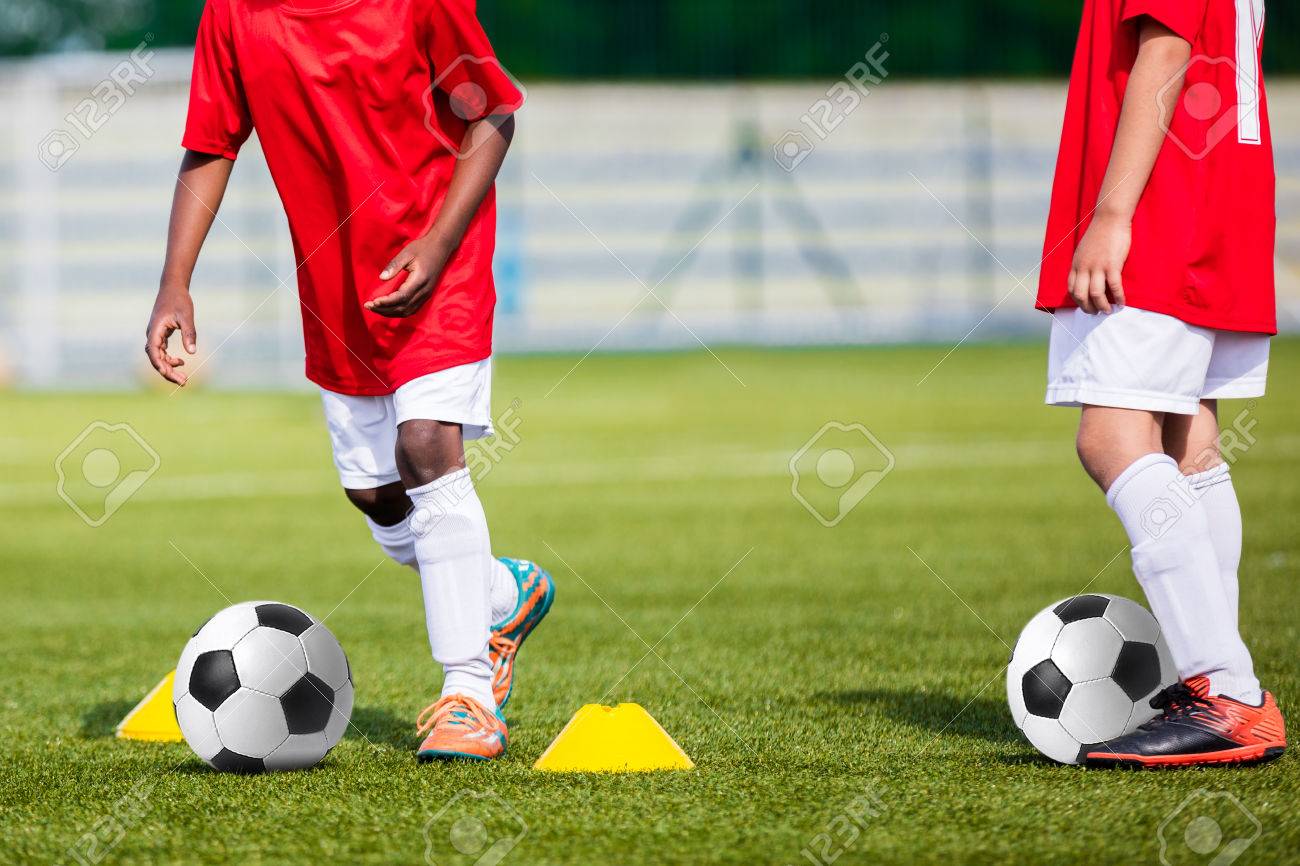 Soccer Children Training Soccer Football Training For Young Stock Photo Picture And Royalty Free Image Image