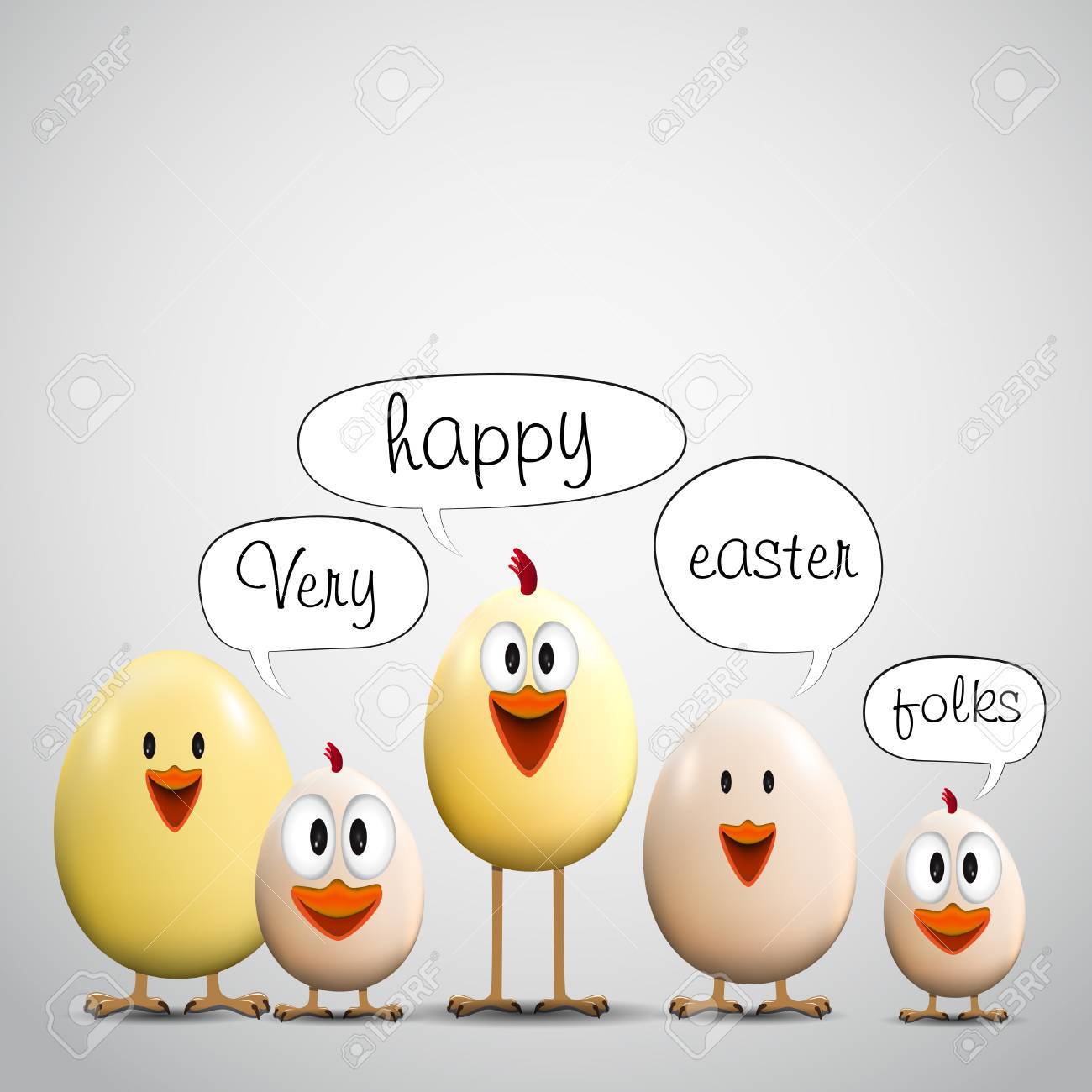 funny easter eggs chicks background illustration happy easter