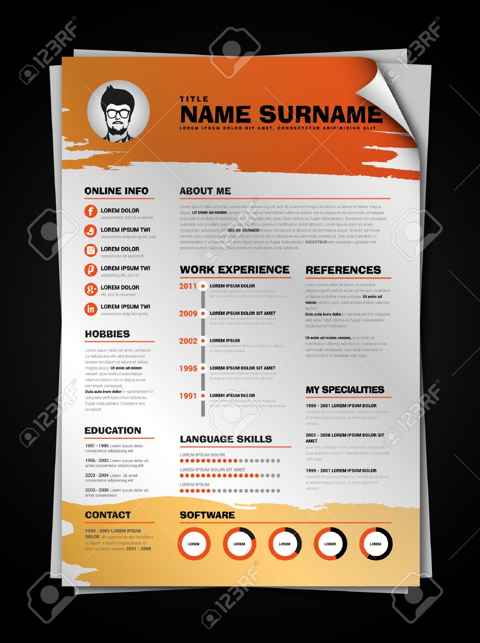 minimalist cv on paper