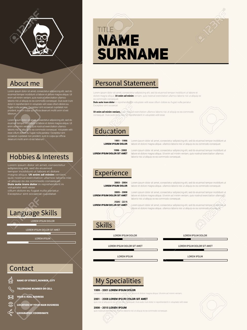 Minimalist Cv Resume Template With Simple Design Royalty Free Minimalist Cv Resume Template With Simple Design Royalty Free