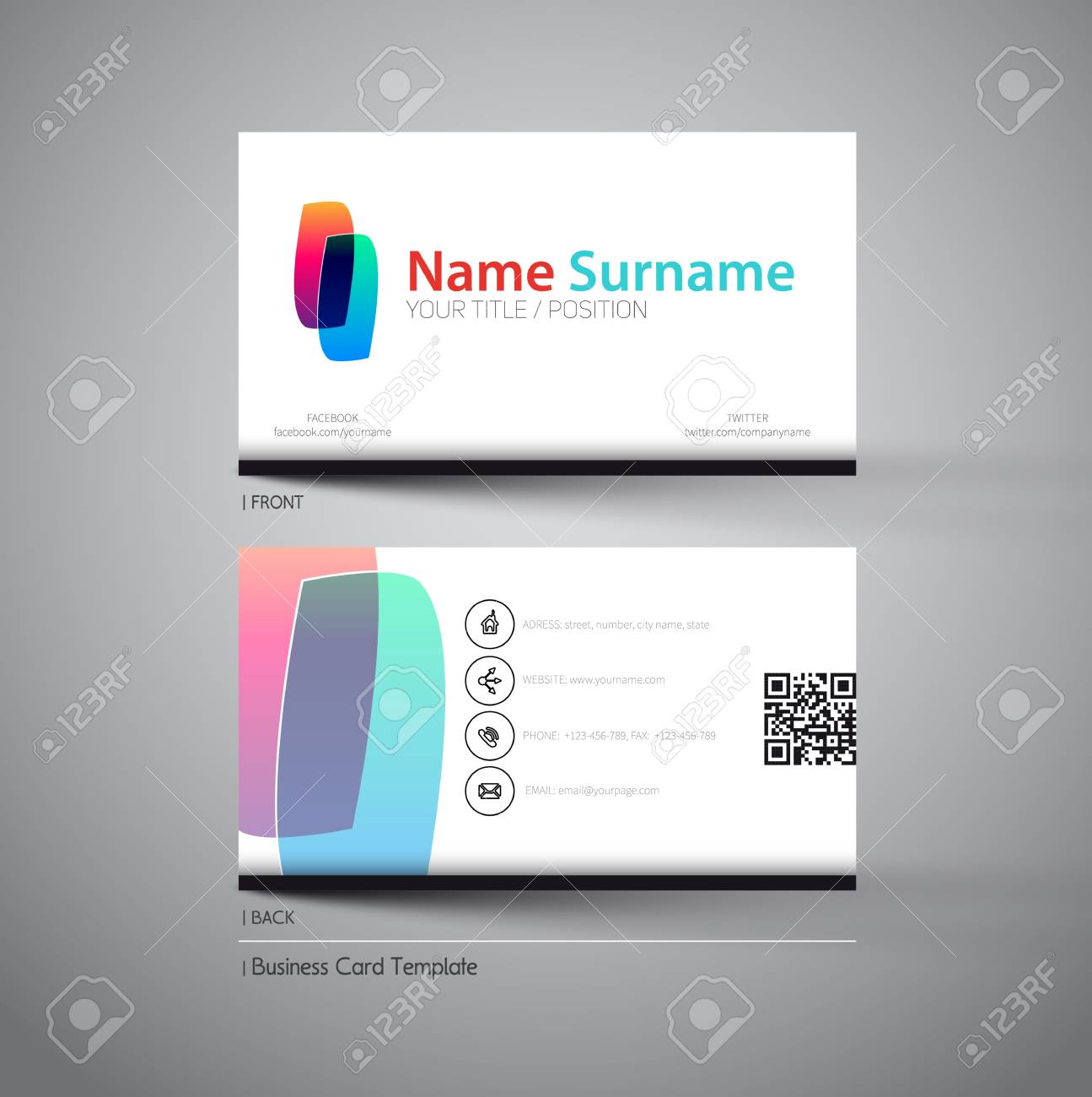 modern simple business card template with symbol royalty free