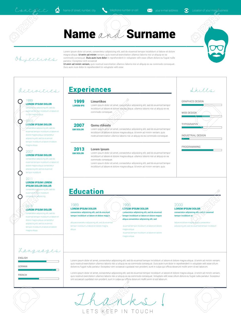 minimalist cv resume template with simple design vector cv