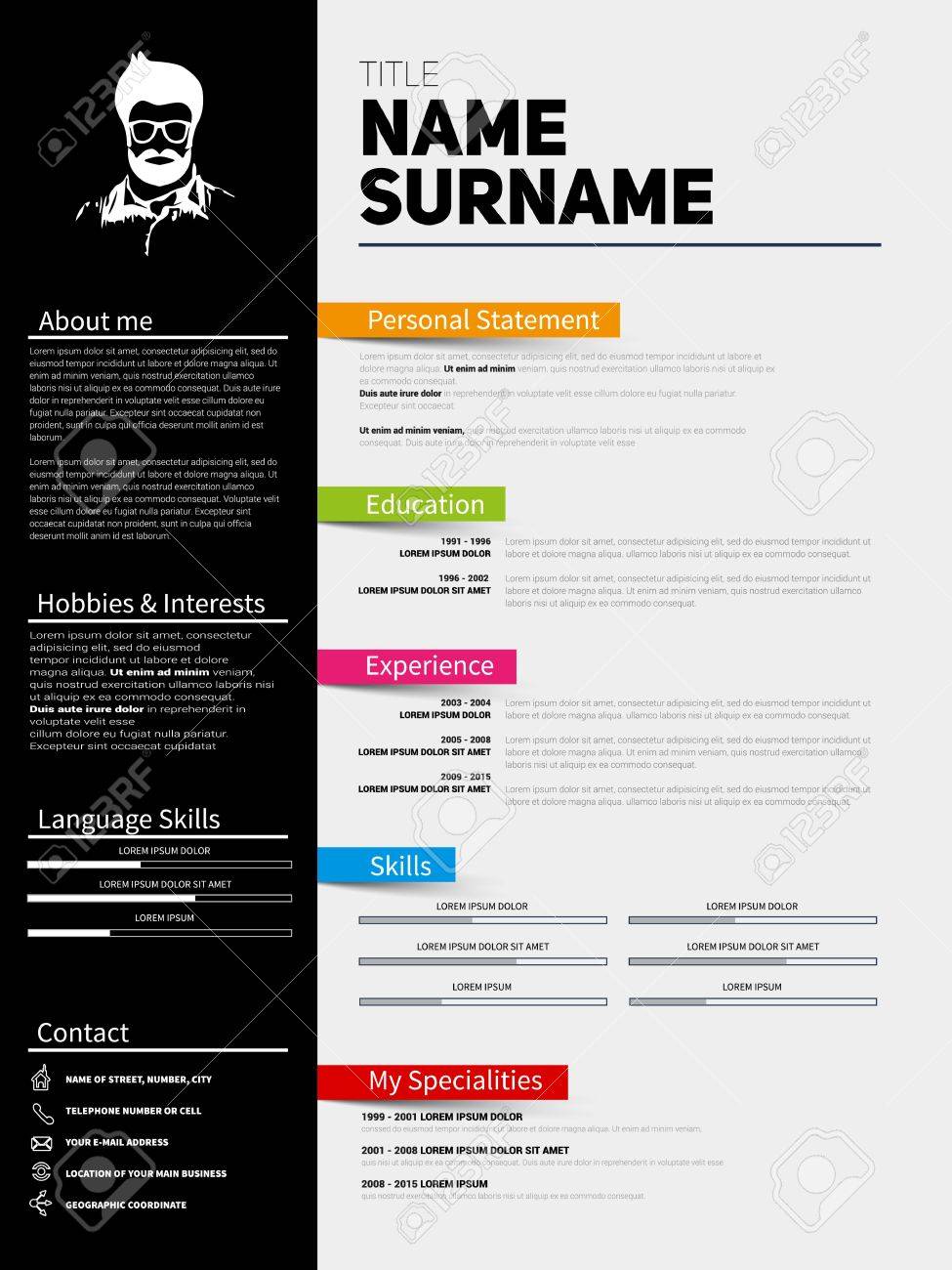 minimalist cv resume template with simple design company