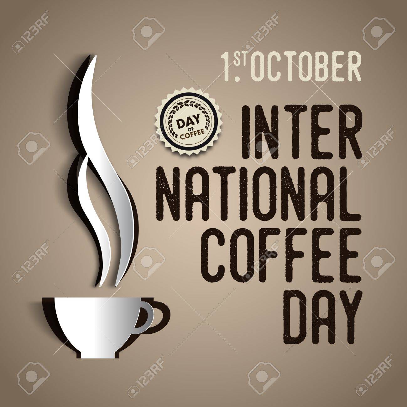 International Coffee Day Poster With Barista Cups 1 St October Royalty Free Cliparts Vectors And Stock Illustration Image 66591005