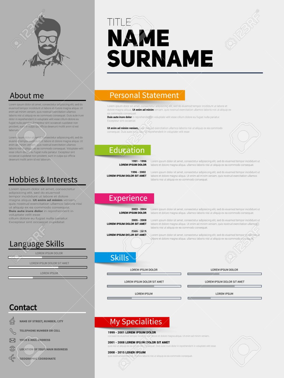 Resume Minimalistische Cv Template Met Een Eenvoudig Ontwerp Resume Minimalistische Cv Template Met Een Eenvoudig Ontwerp