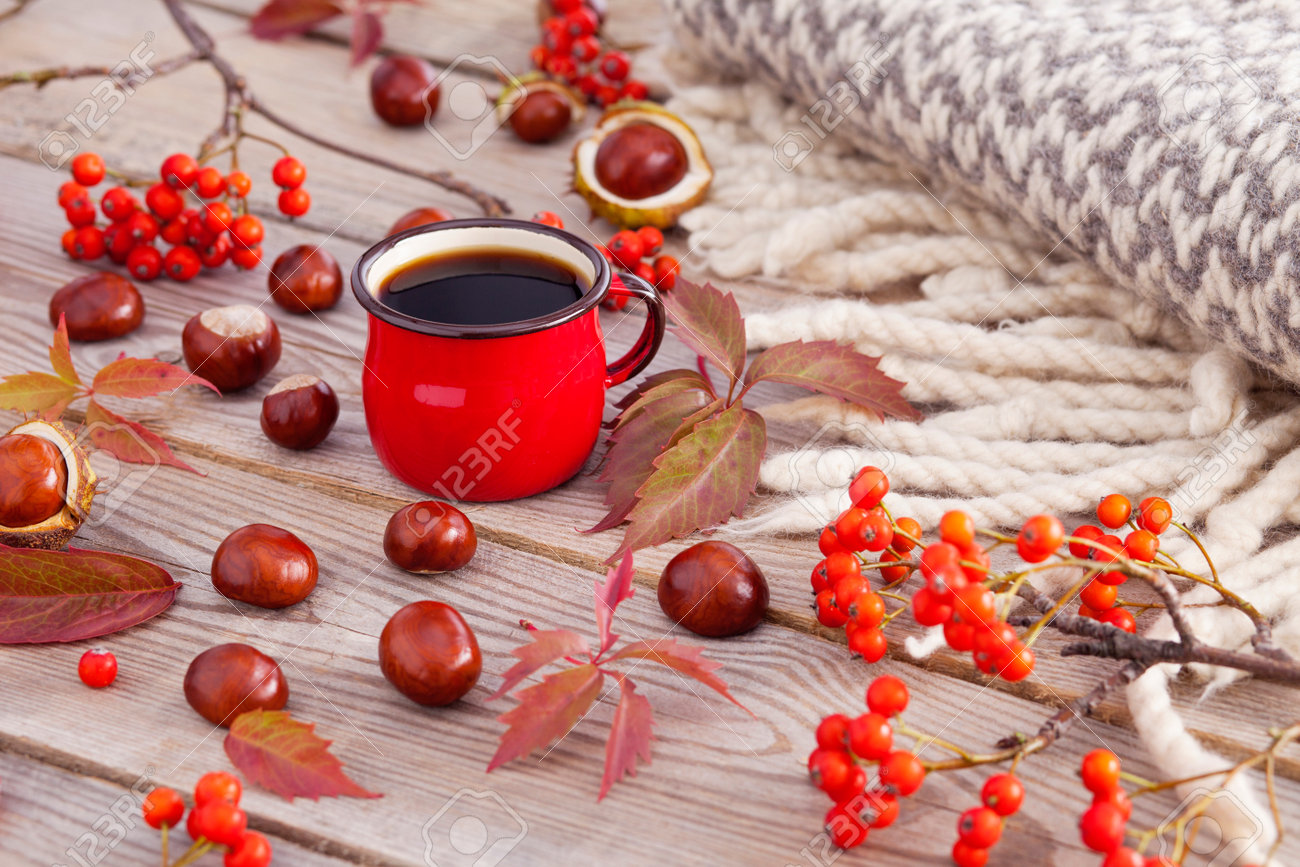 autumn coffee with chestnuts