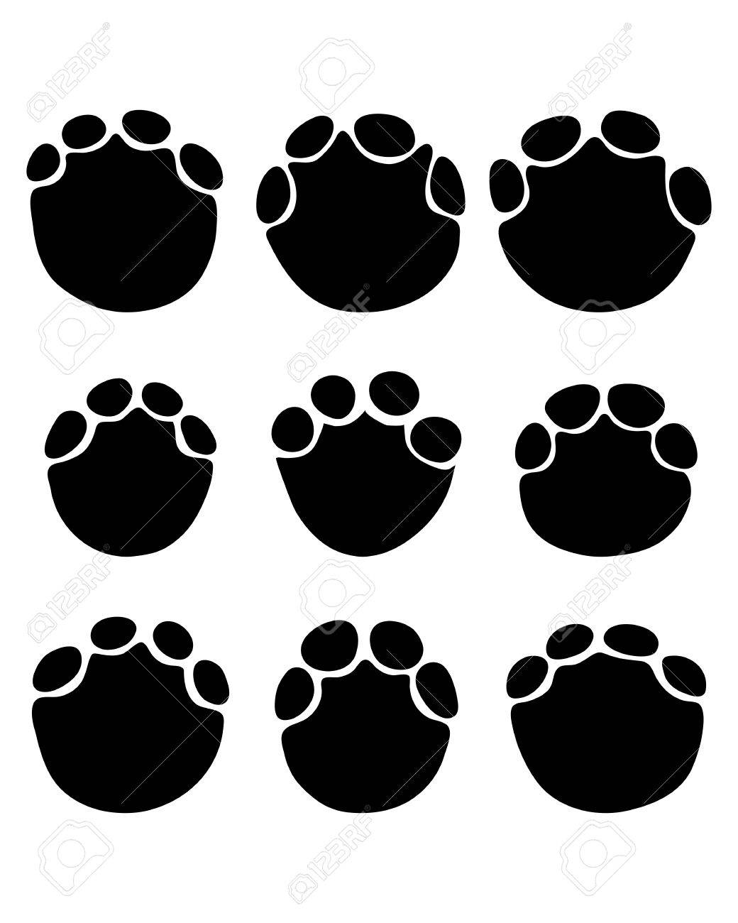 白い背景の上の象の黒い足跡ベクトルします のイラスト素材 ベクタ Image