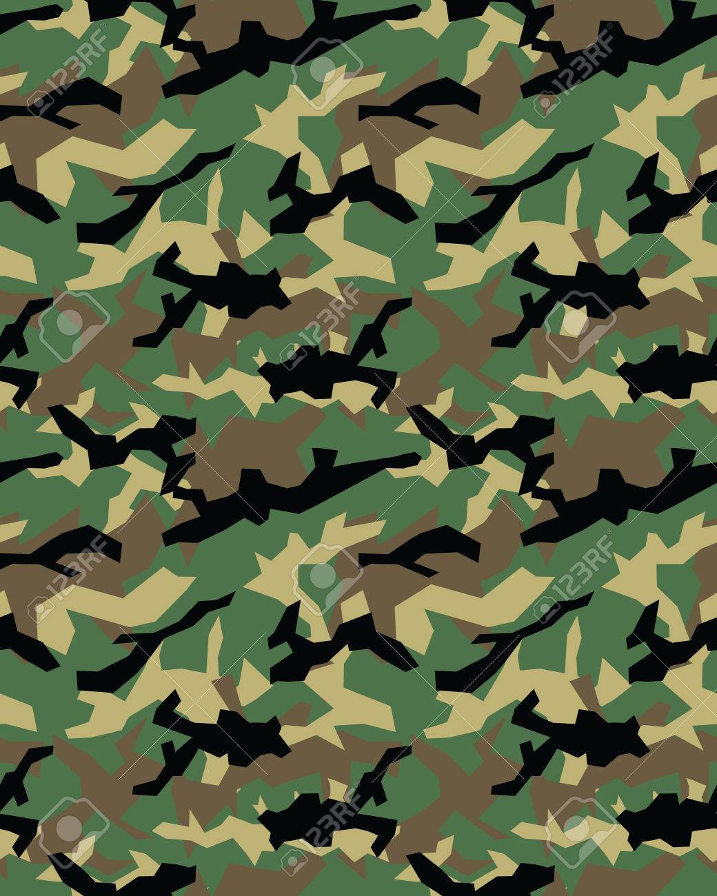 ファッショナブルな迷彩パターン 軍事を印刷します シームレスなイラスト 壁紙 のイラスト素材 ベクタ Image