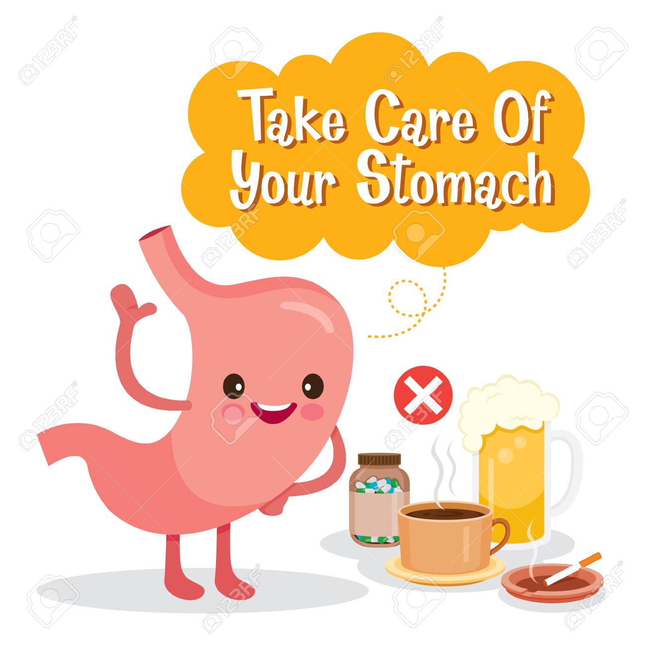 stomach human internal organ cartoon character physiology