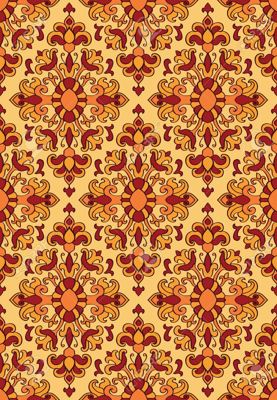 ornement floral rouge et jaune modle pour tapis oriental textile papier peint - Tapis Oriental Rouge ornement floral rouge et jaune modle pour tapis oriental textile papier peint - Tapis Oriental Rouge