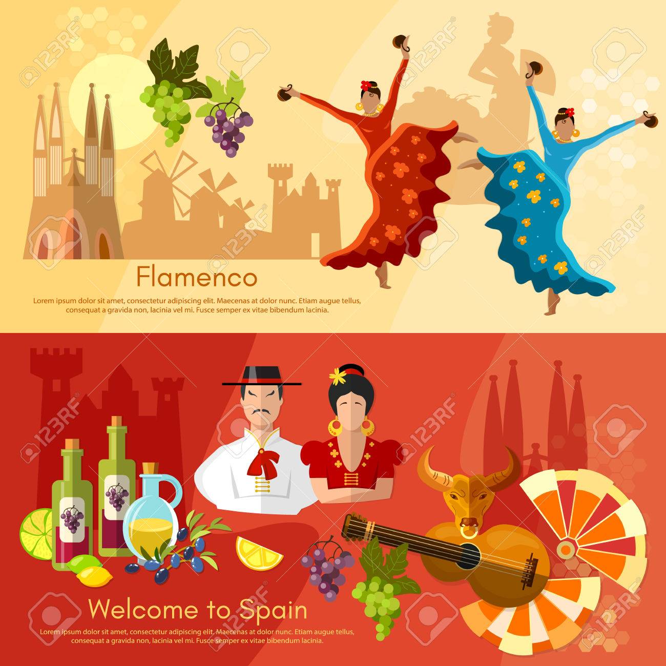 spain banners traditions and