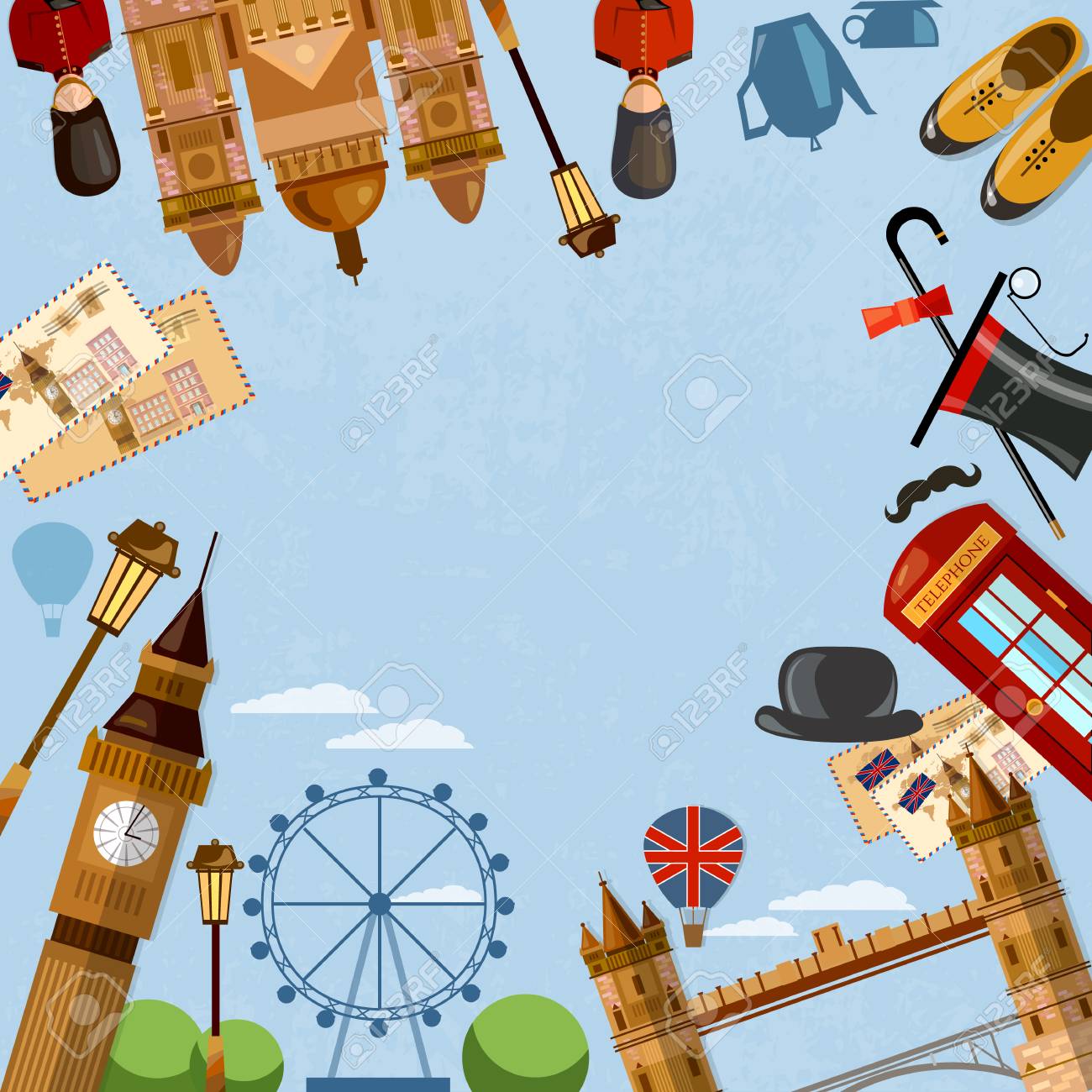 ロンドン イギリスのテンプレート デザイン イギリス旅行の背景 英国へようこそのイラスト素材 ベクタ Image