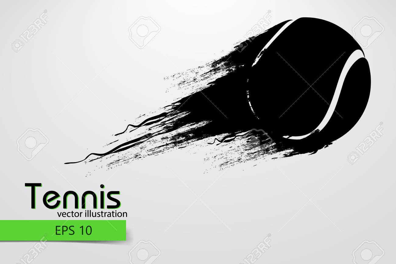 粒子からのテニスボールのシルエット のイラスト素材 ベクタ Image