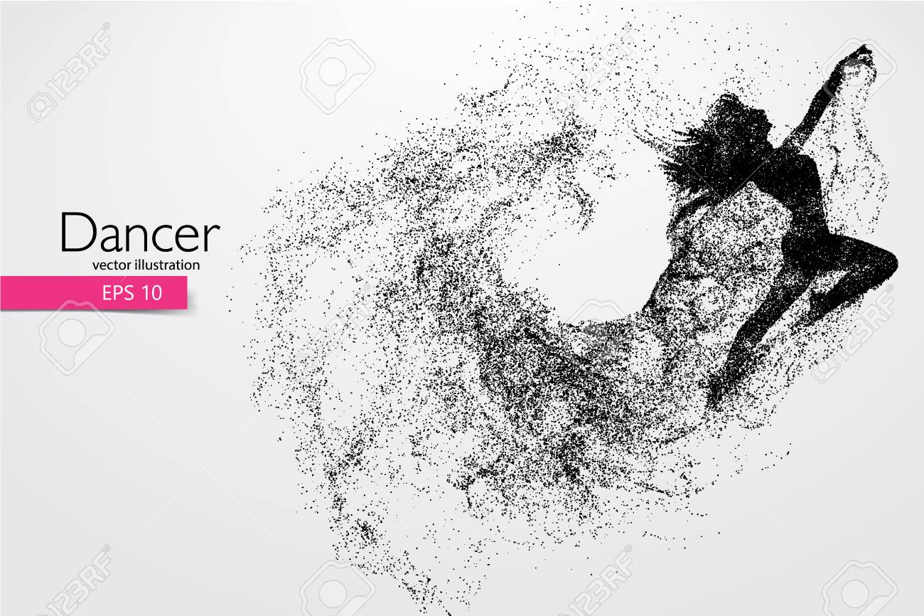 Silhouette of a dancing girl. Background and text on a separate layer, color can be changed in one click. Vector illustration - 109732975 Silhouette of a dancing girl. Background and text on a separate layer, color can be changed in one click. Vector illustration - 109732975