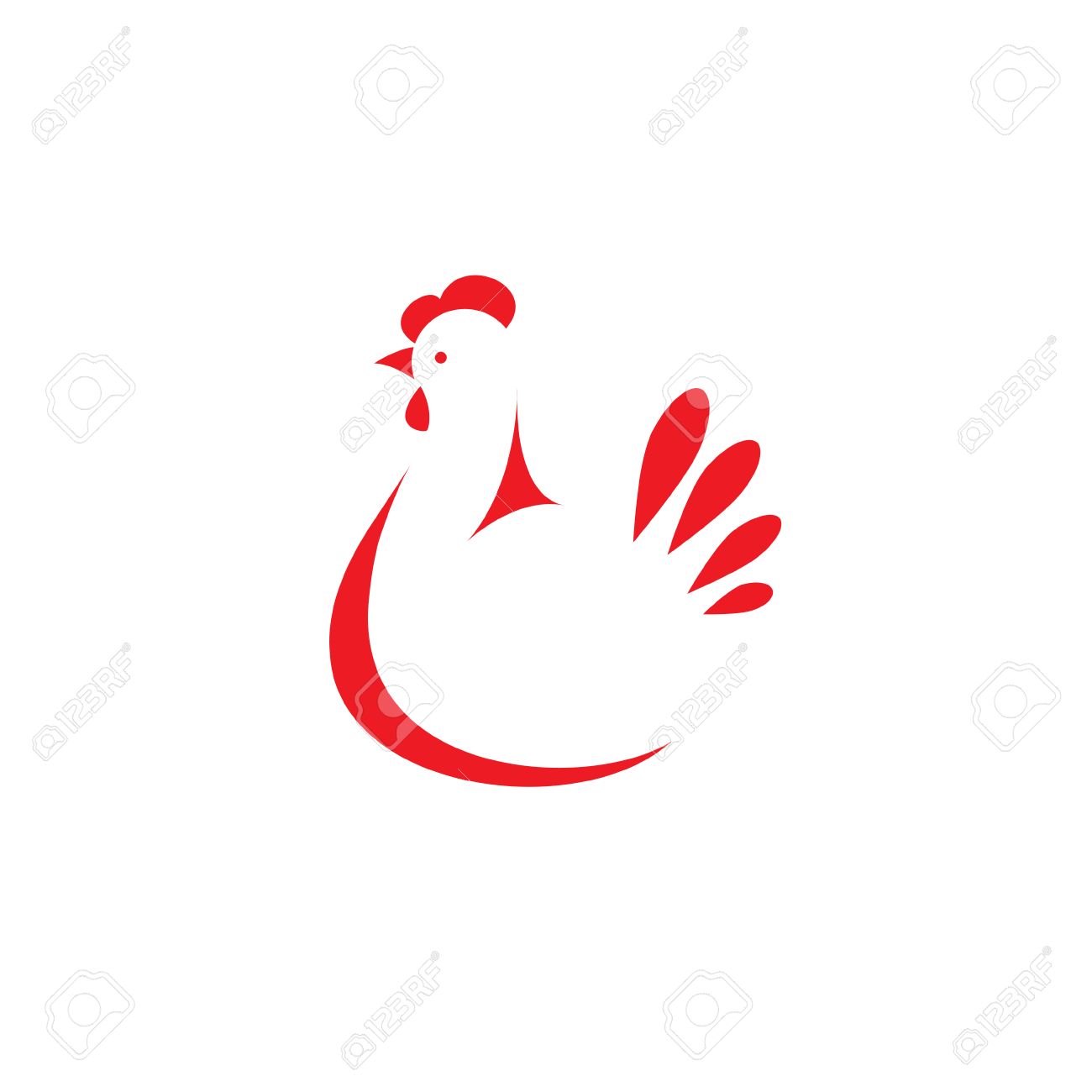 sign stylized silhouette chicken logo design template royalty free