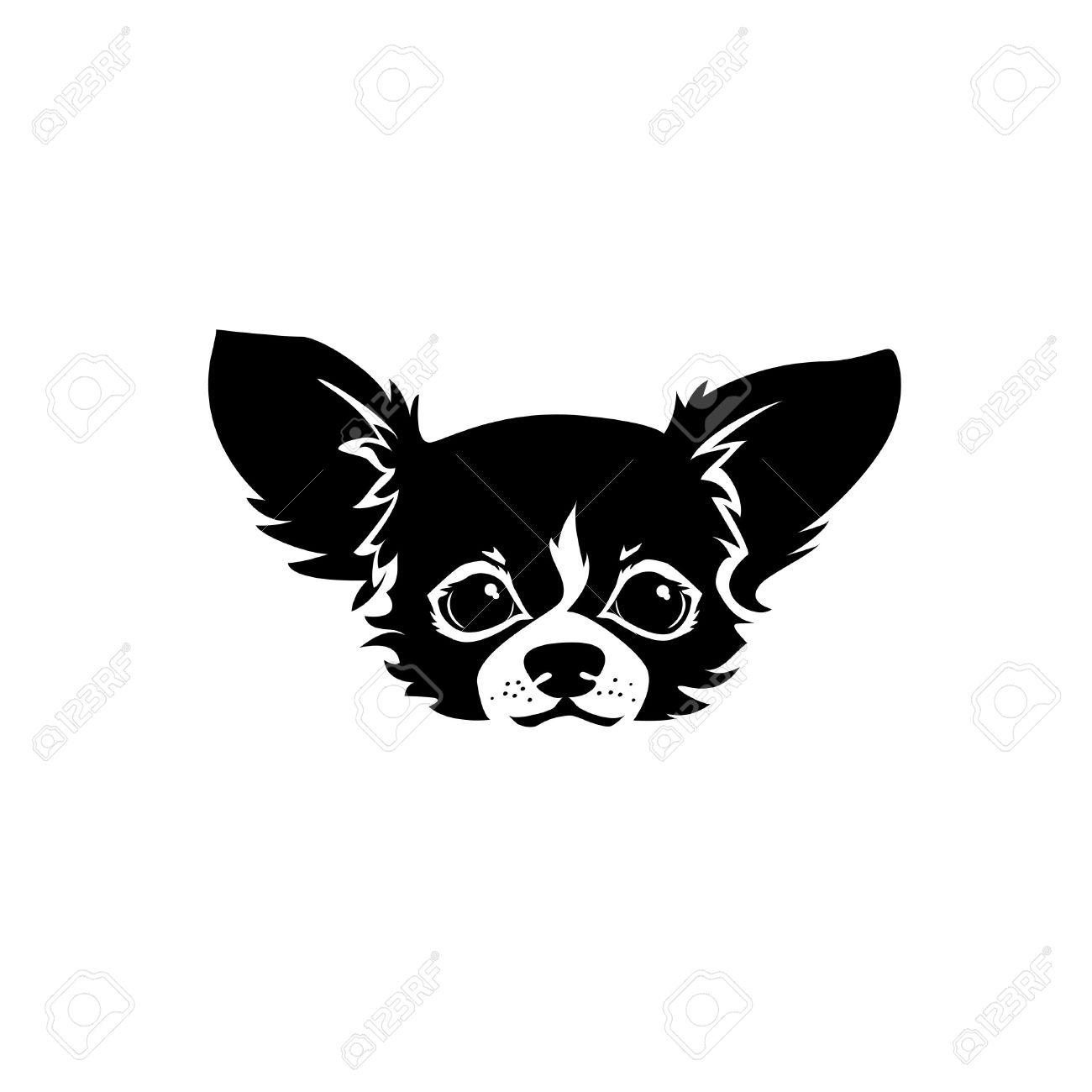 The Head Of Chihuahua Dog. Dog Vector Illustration. Royalty Free SVG,  Cliparts, Vectors, and Stock Illustration. Image 43477540., image size:1300x1300