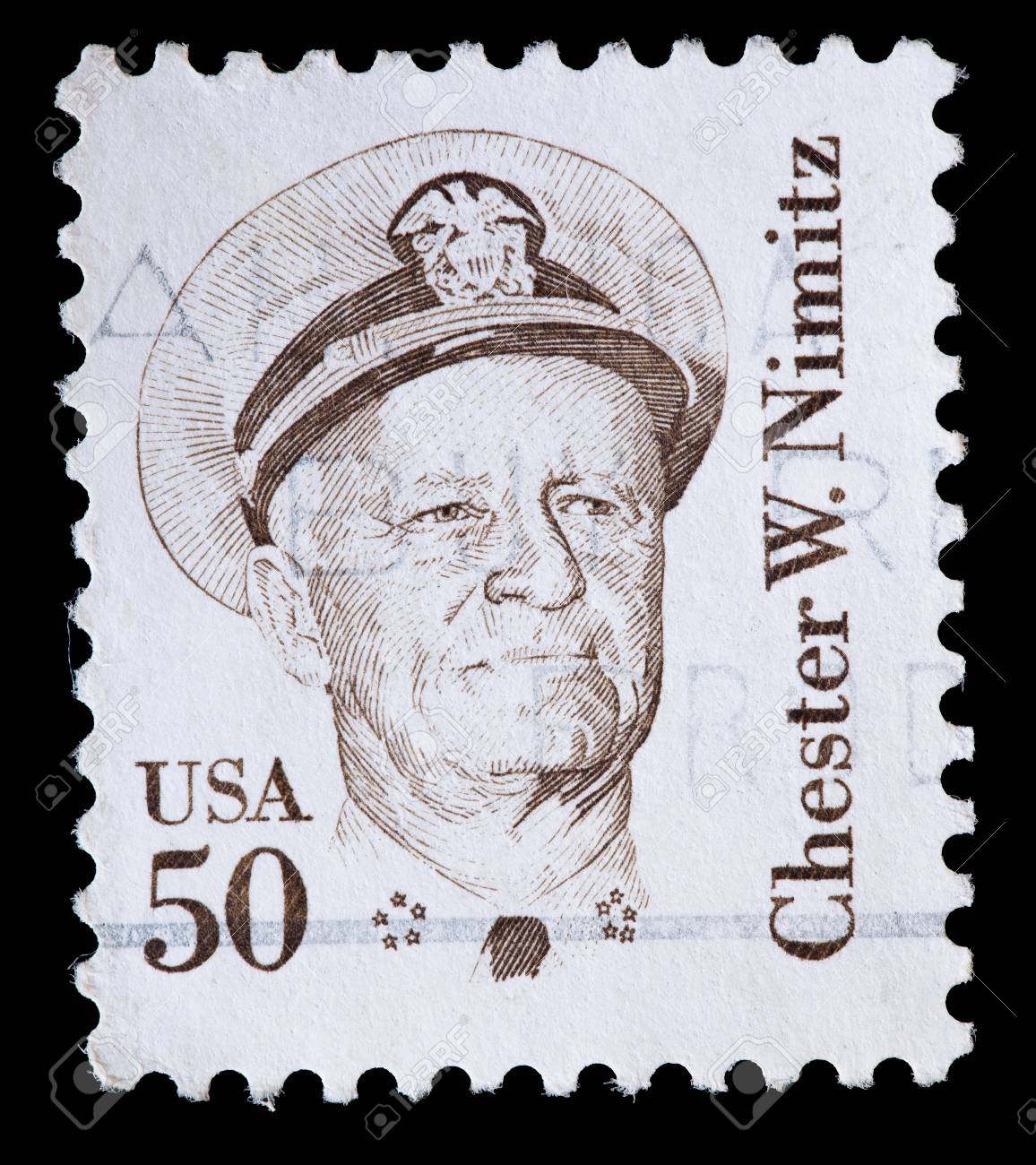 アメリカ合衆国 1985 年頃 1985 年頃アメリカ合衆国海軍大将チェスター ウィリアム ニミッツの印刷に使用される郵便切手 の写真素材 画像素材 Image