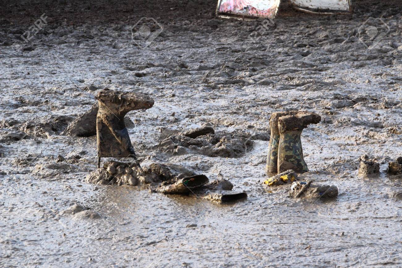 wellies in mud