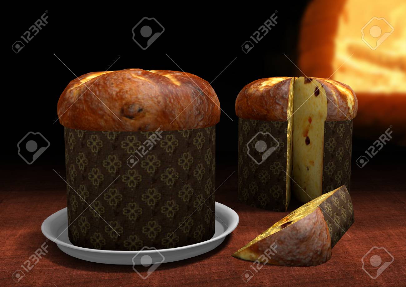 3D Panettone with an oven on the background - 49173425 3D Panettone with an oven on the background - 49173425