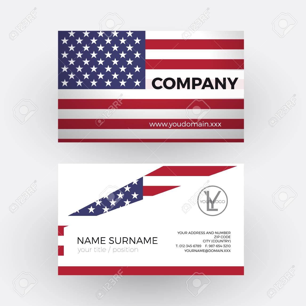 vector abstract american flag professional business card for american flag business card
