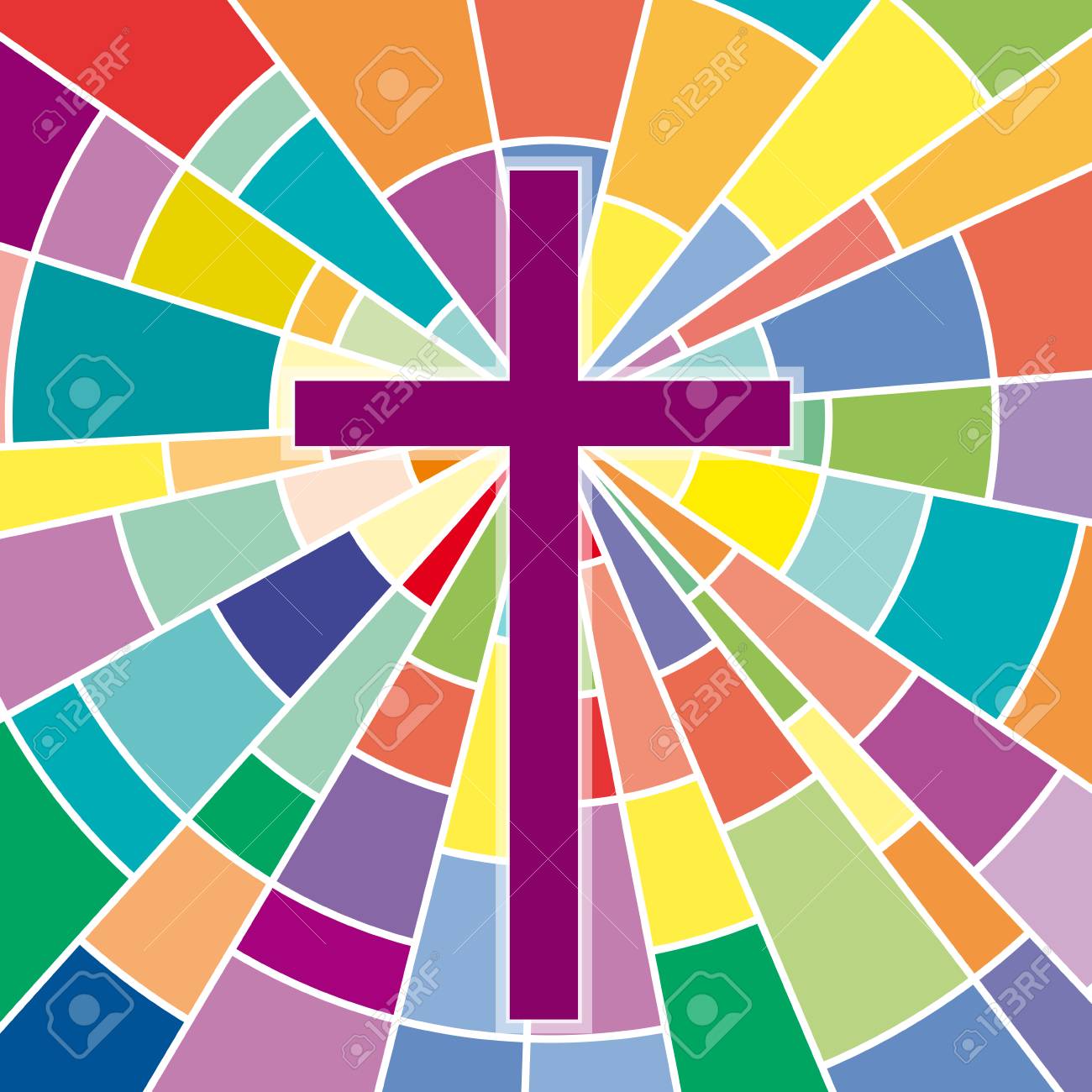 Abstract crucifix, rood on colored glass - 84363209 Abstract crucifix, rood on colored glass - 84363209