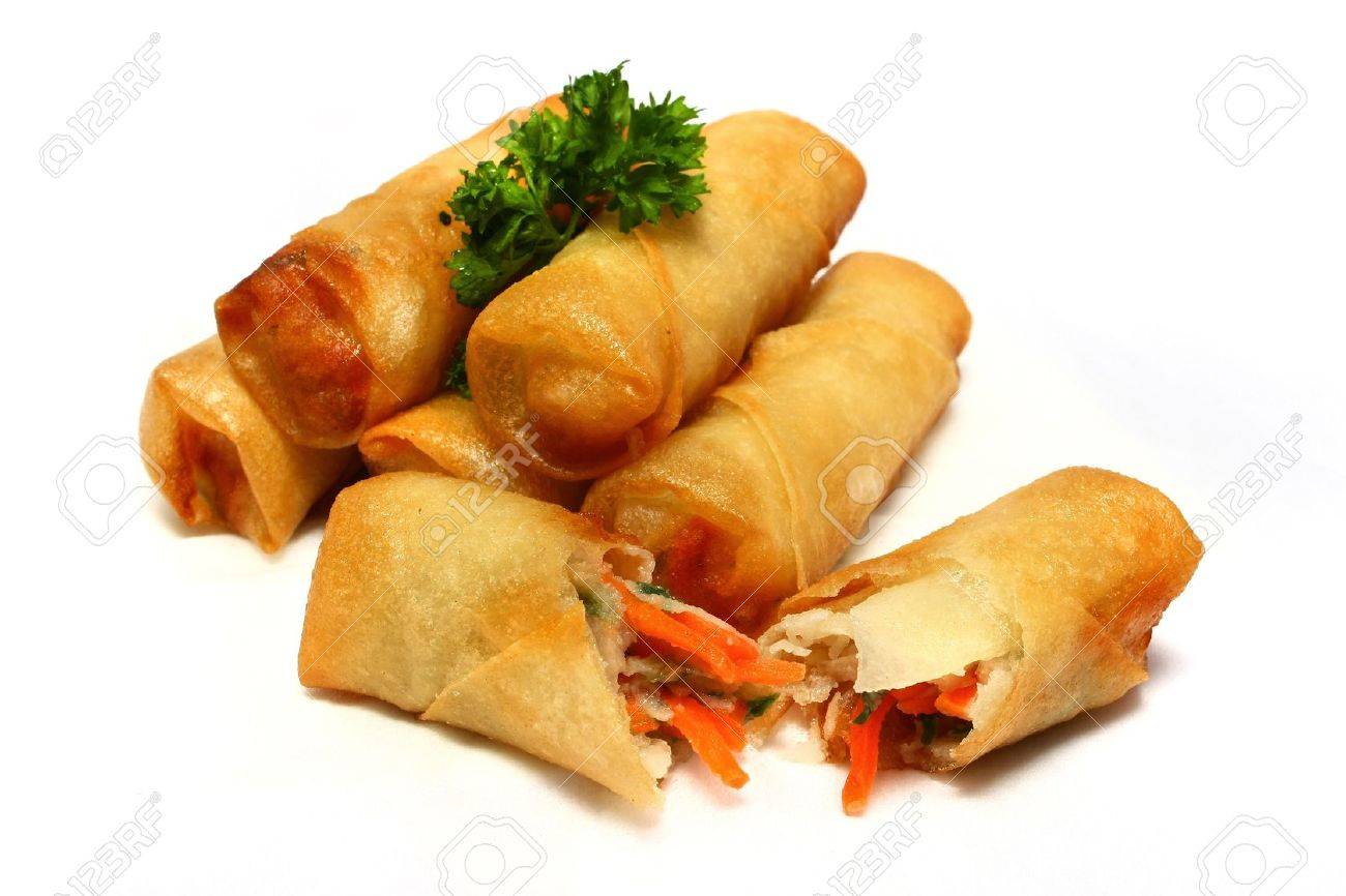 Half dozen of spring rolls isolated on white background. - 2935051 Half dozen of spring rolls isolated on white background. - 2935051