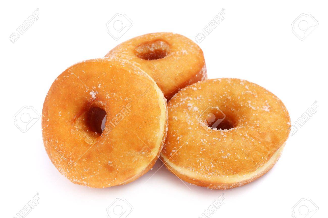 Three sweet donuts isolated on white background. - 4451942 Three sweet donuts isolated on white background. - 4451942