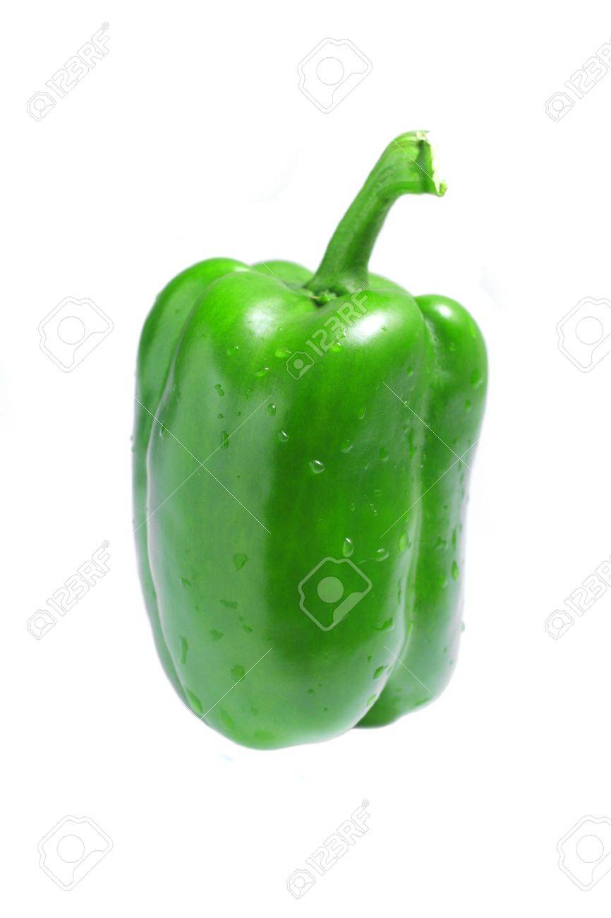 Close up of a green pepper isolated on white background. - 7353832 Close up of a green pepper isolated on white background. - 7353832
