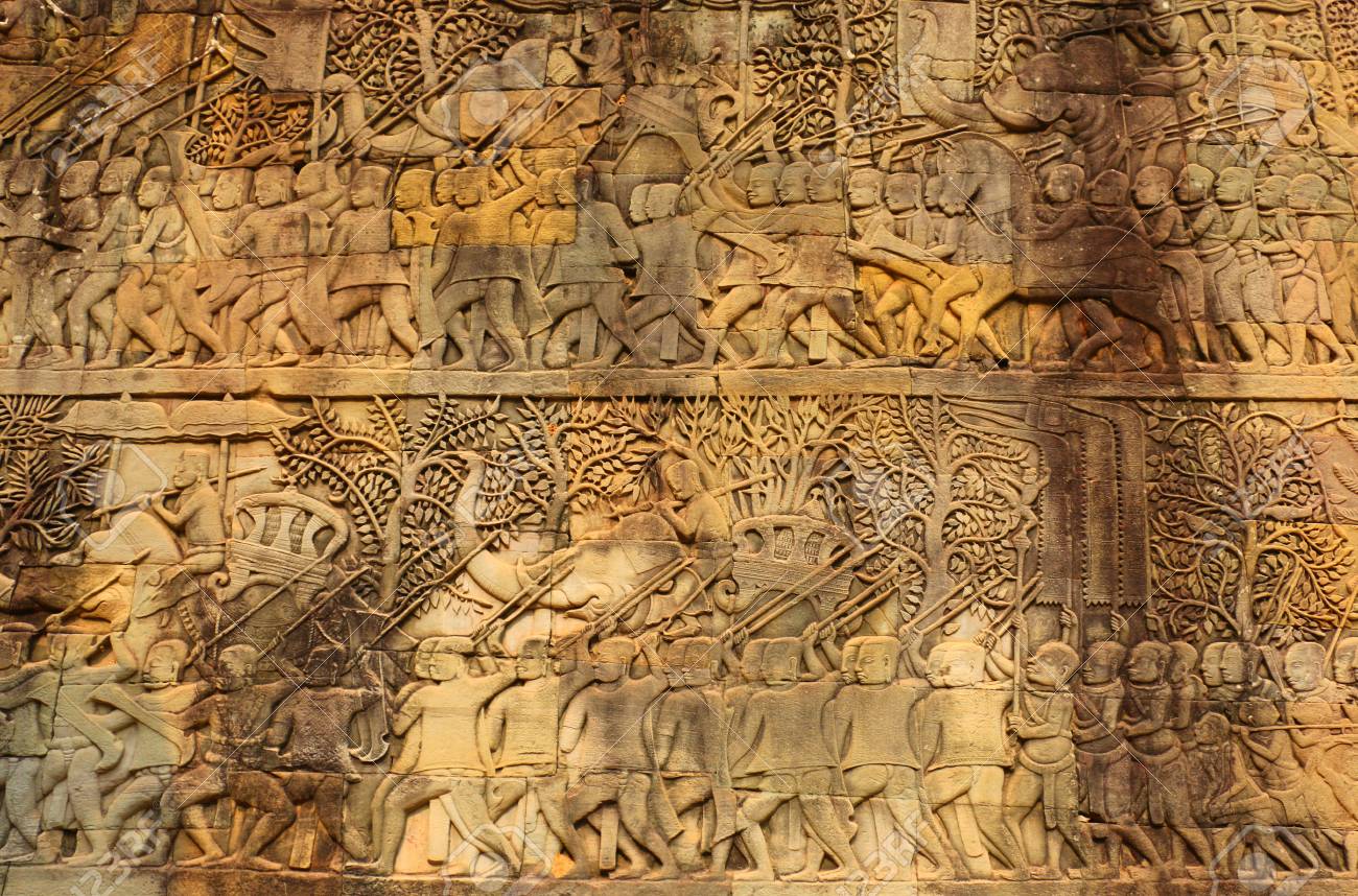 アンコールワット 油絵 壁掛け アンコールワット、壁の詳細