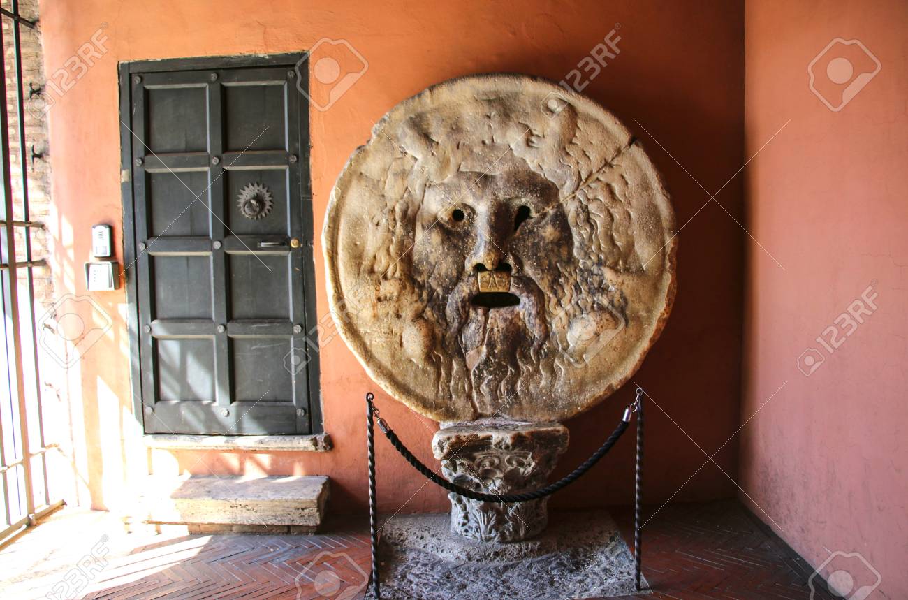 The Mouth Of Truth (Bocca Della Verita), Church Of Santa Maria In Cosmedin  In Rome, Italy Stock Photo, Picture and Royalty Free Image. Image 91616609.