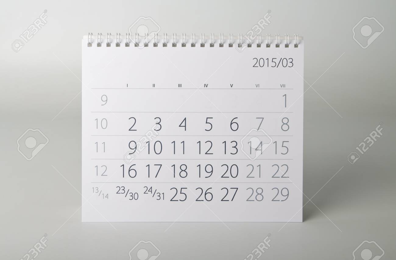 March Calendar Sheet Two Thousand Fifteen Year Calendar Stock Photo Picture And Royalty Free Image Image