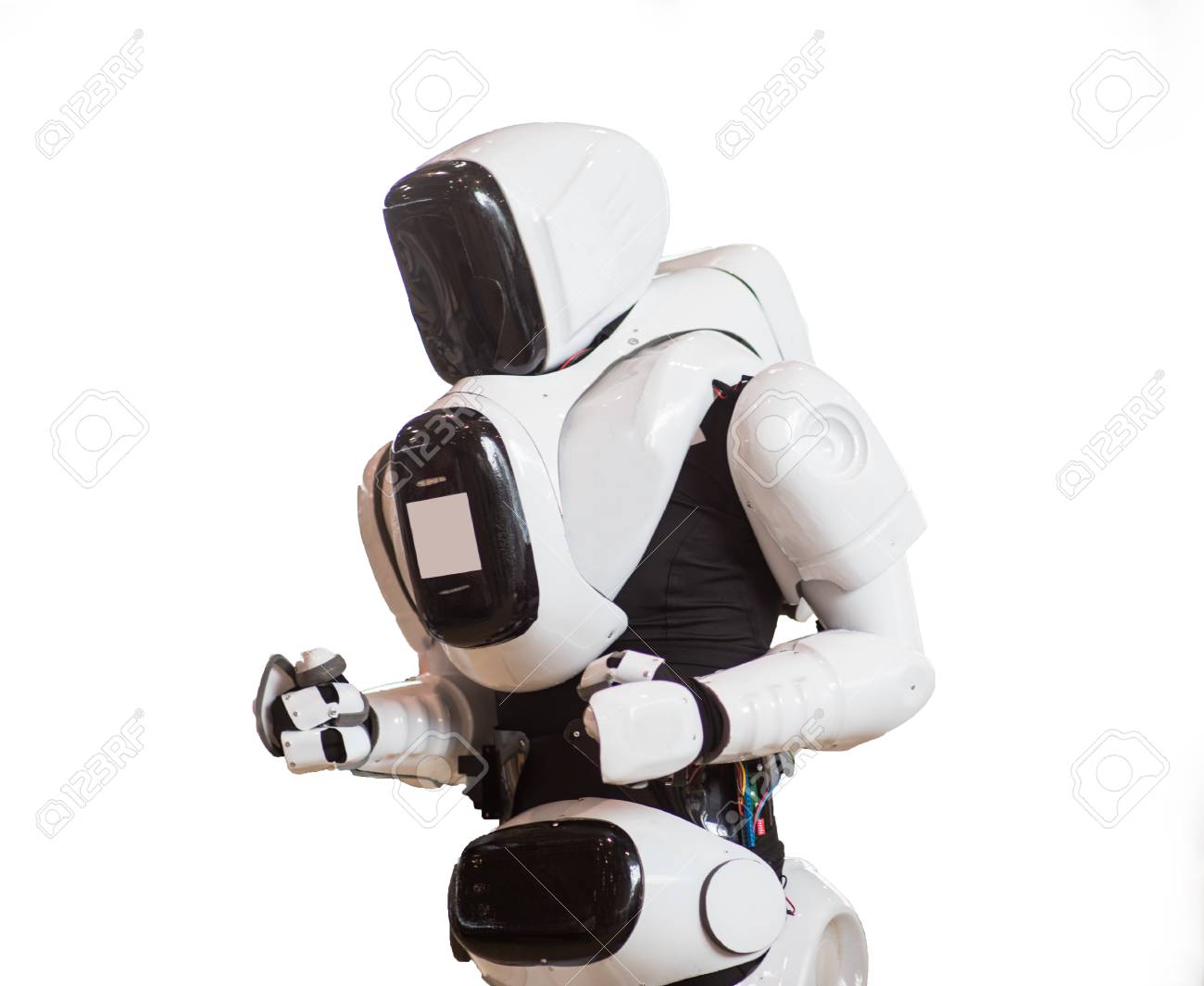 白い背景に分離された機械人間ロボット の写真素材 画像素材 Image