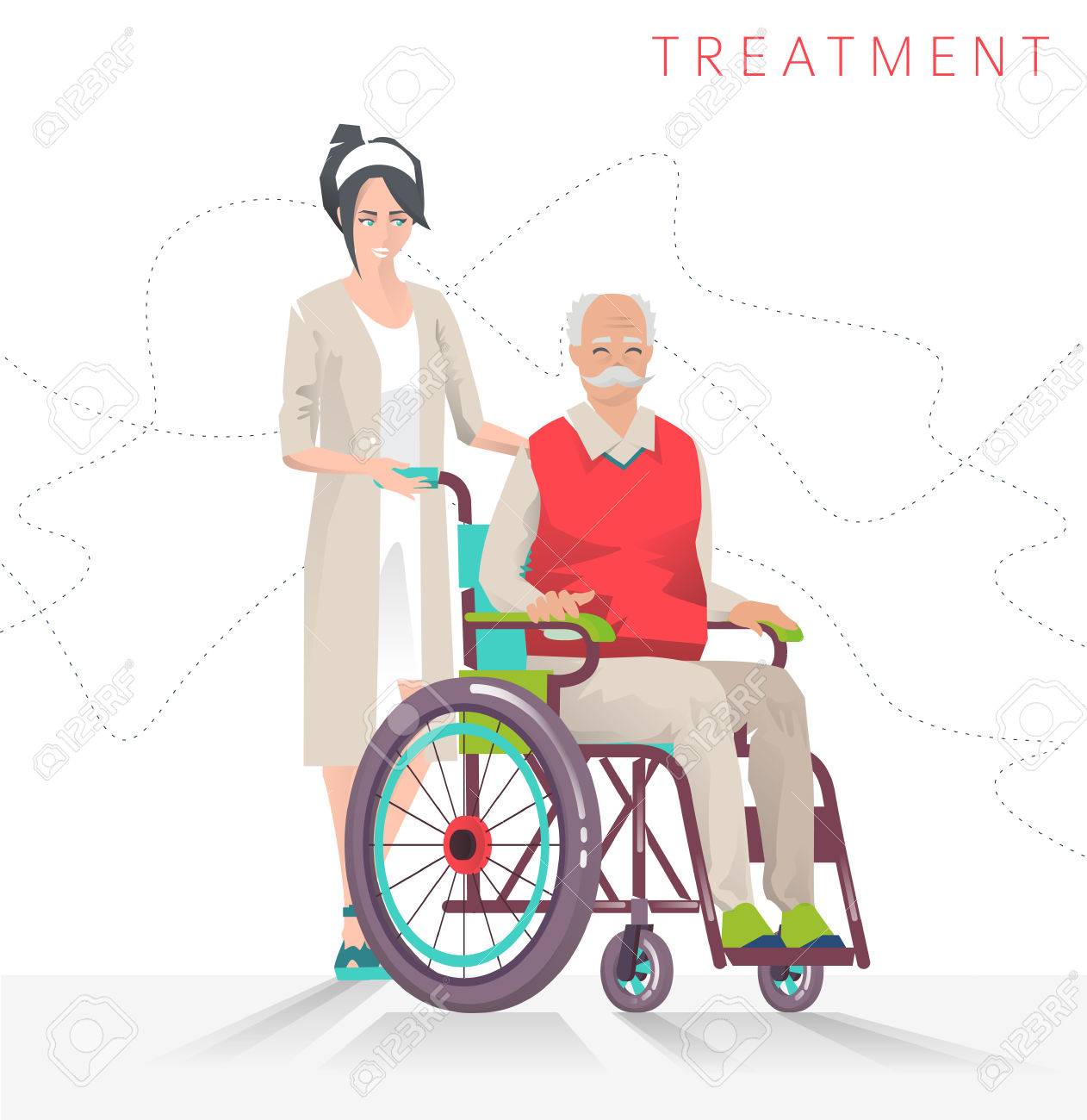 Concetto di disabilità della persona. Senior disabili in sedia a rotelle e lavoratore sociale. Concetto di disabilità della persona. Senior disabili in sedia a rotelle e lavoratore sociale.