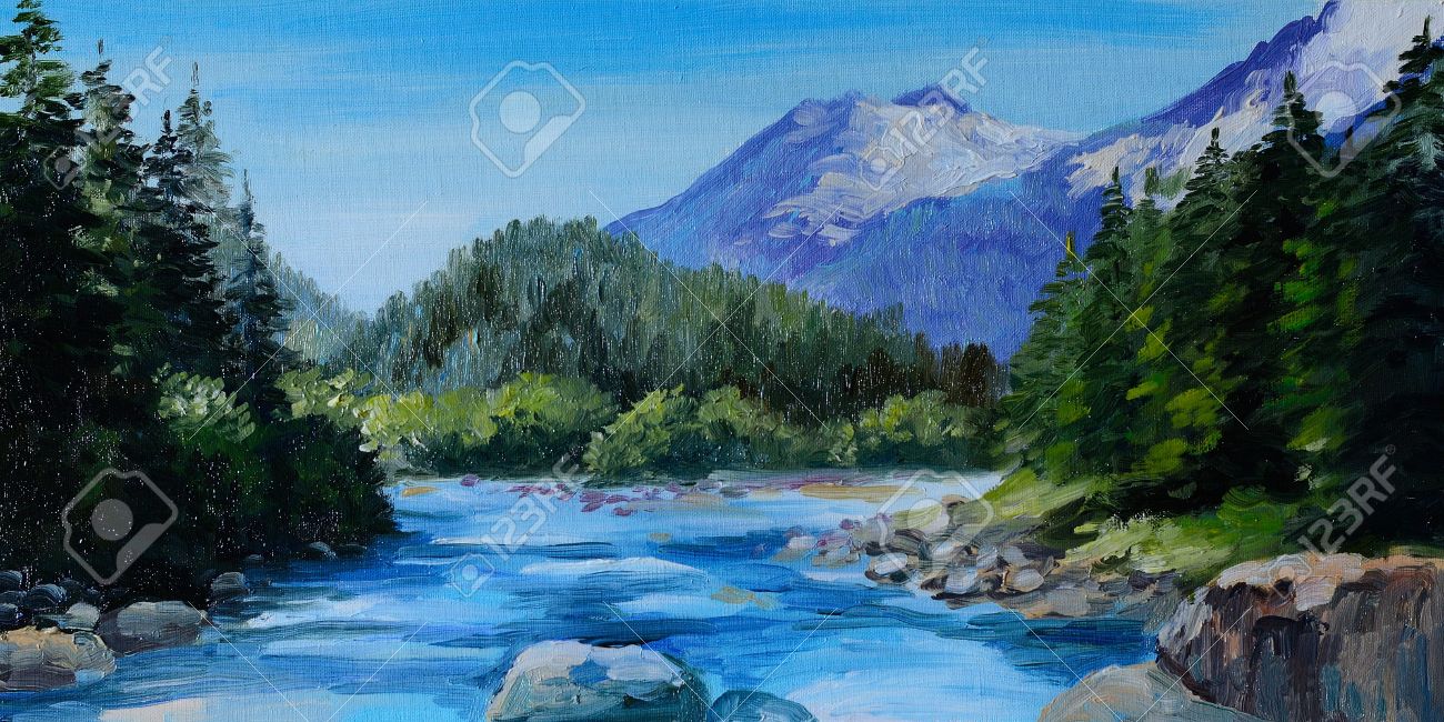 限定お買い得商品 絵画 油画 風景画 森 山川 絵画