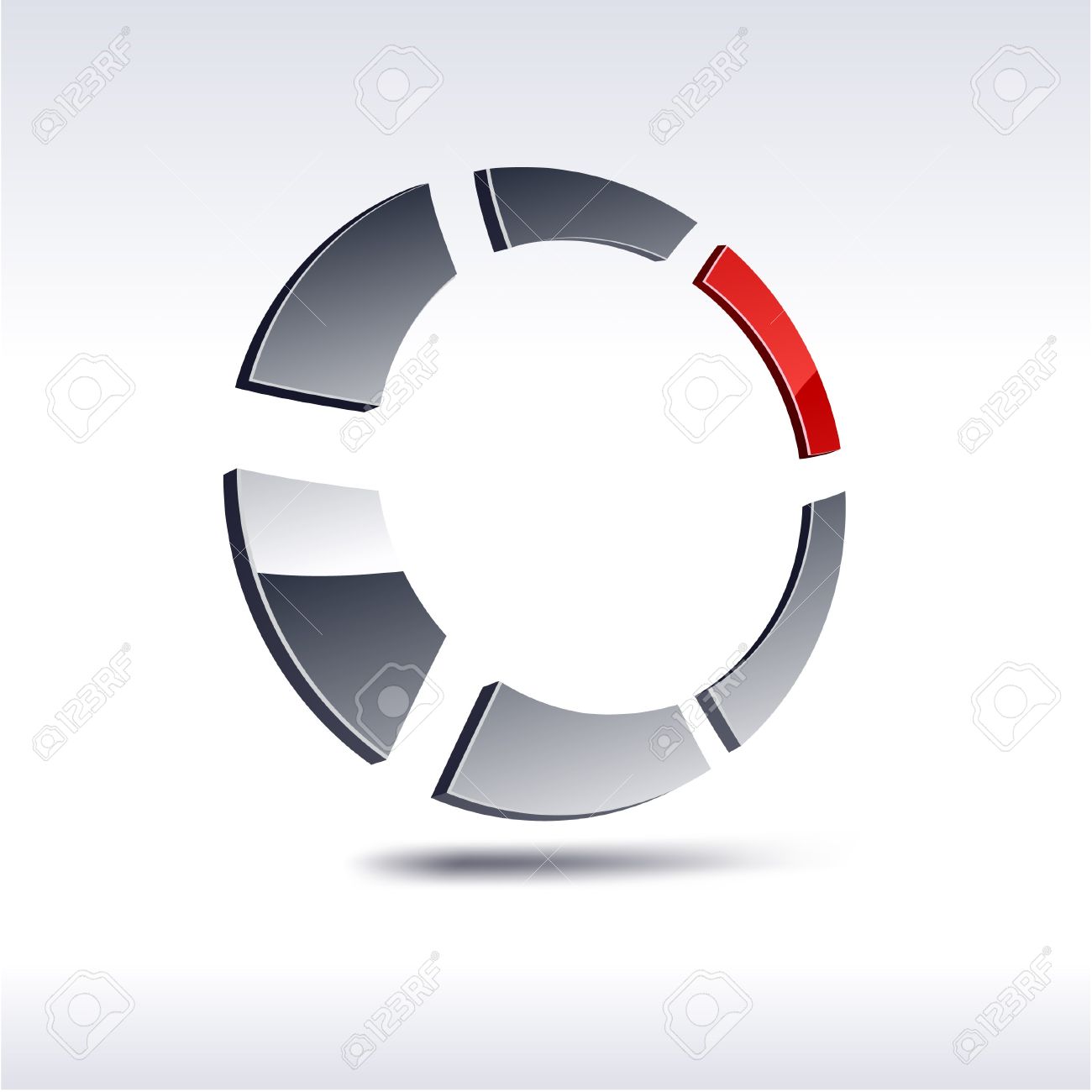 Abstract Modern 3d Round Logo Vector Royalty Free Cliparts