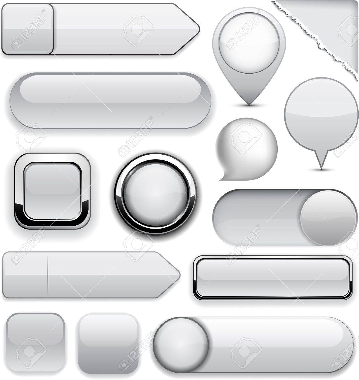 blank grey web buttons