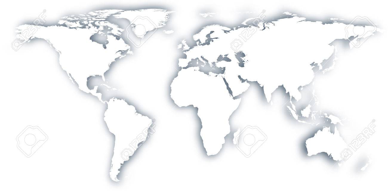 그림자와 함께 세계지도입니다. 벡터 일러스트 레이 션. 로열티 무료 사진, 그림, 이미지 그리고 스톡포토그래피. Image  32143981