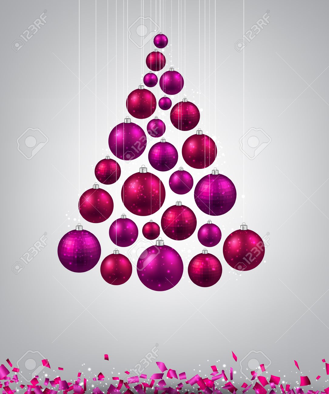 Christmas Tree With Magenta Christmas Balls. Vector Illustration. Royalty  Free Cliparts, Vectors, And Stock Illustration. Image 33870981.