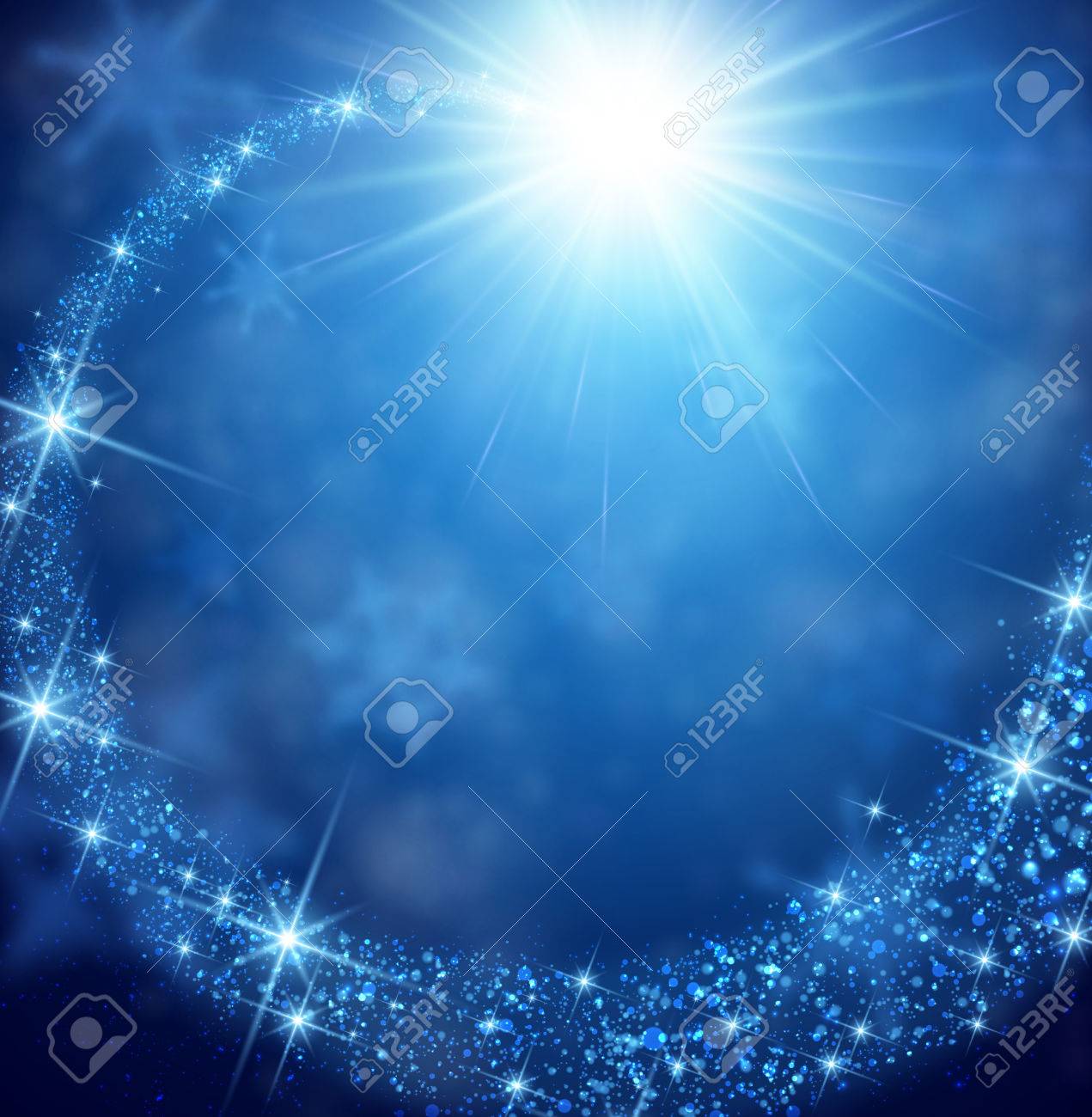 Blue winter background with petard. Vector paper illustration. - 48105493 Blue winter background with petard. Vector paper illustration. - 48105493