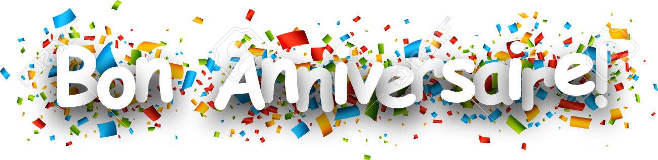 Joyeux Anniversaire Papier Bannière Avec Confetti Couleur, Français. Vector  Illustration. Clip Art Libres De Droits, Svg, Vecteurs Et Illustration.  Image 54969185