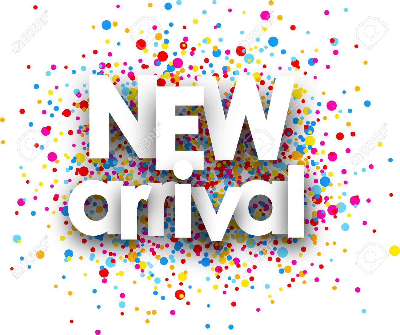 New arrival paper poster with color drops. Vector illustration. - 56129022 New arrival paper poster with color drops. Vector illustration. - 56129022