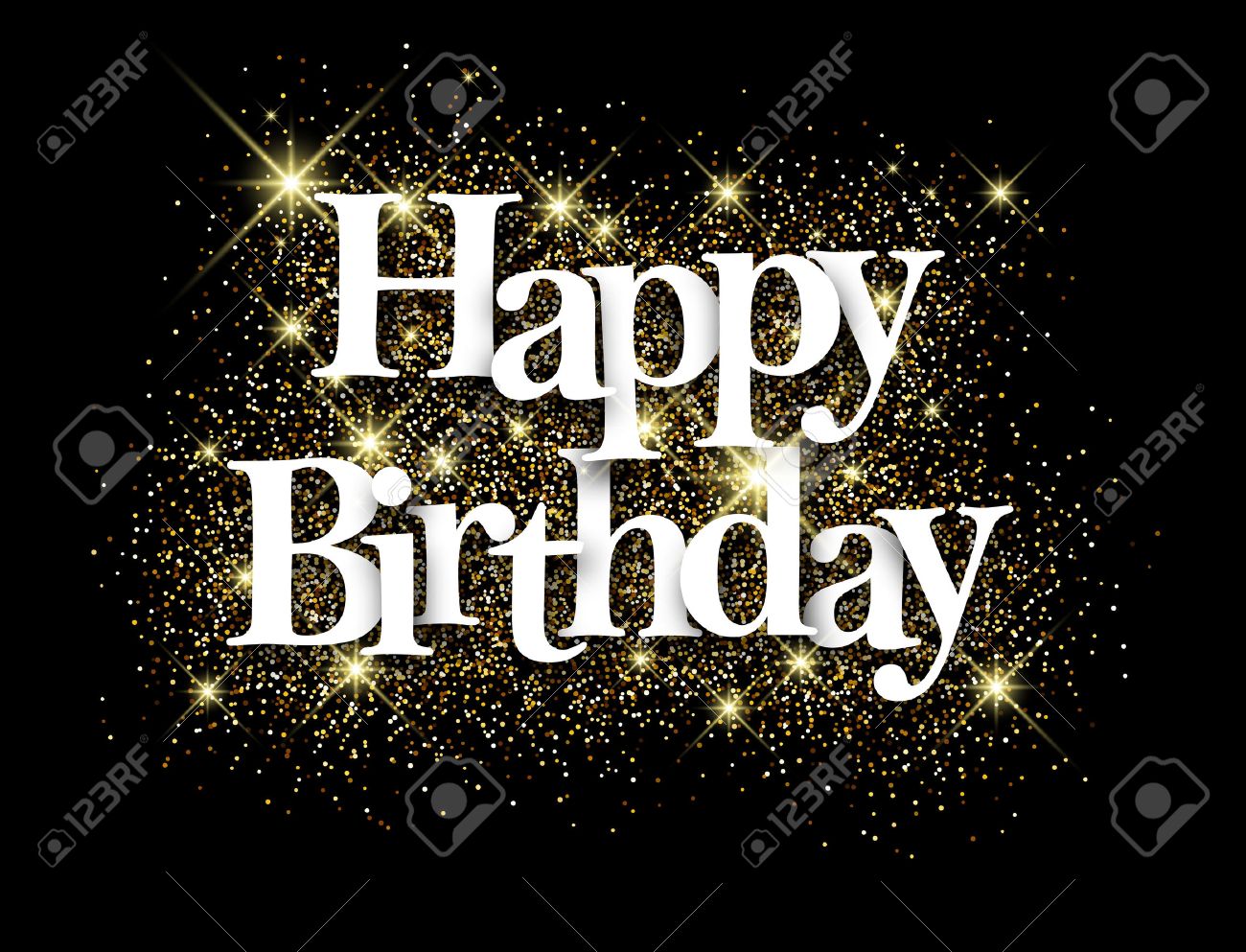 Happy birthday black background with shining sand. Vector paper illustration. - 56446651 Happy birthday black background with shining sand. Vector paper illustration. - 56446651