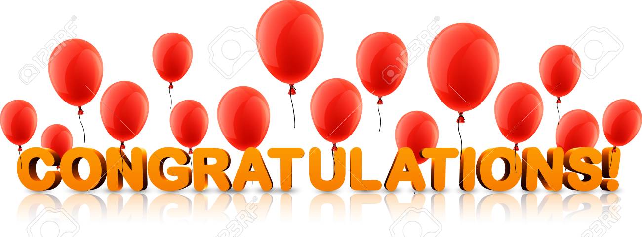 orange congratulations 3d banner with red balloons vector holiday